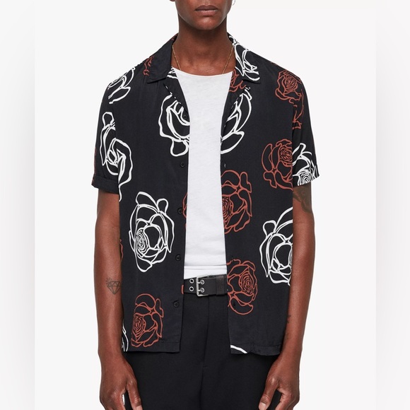 All Saints Other - Allsaints Hyogo Floral SS Shirt Sketch Rose Print XS